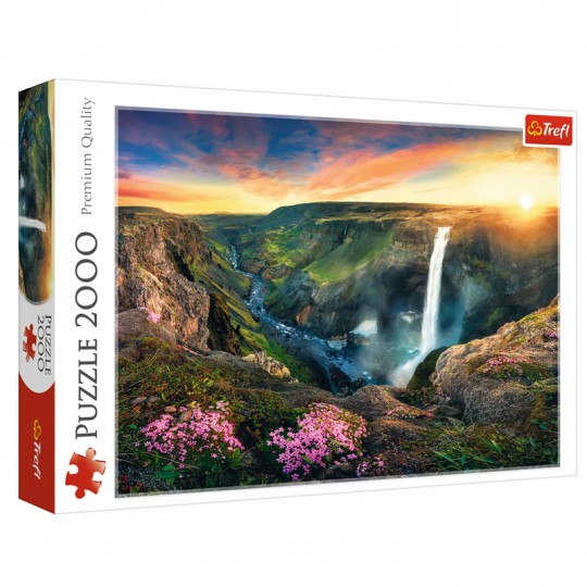 Puzzle  2000 pièces Cascade de Haifoss, Islande - Trefl TREFL - 1