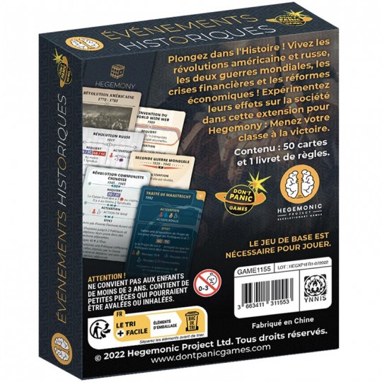 Extension Événements historiques - Hegemony Don't Panic Games - 2