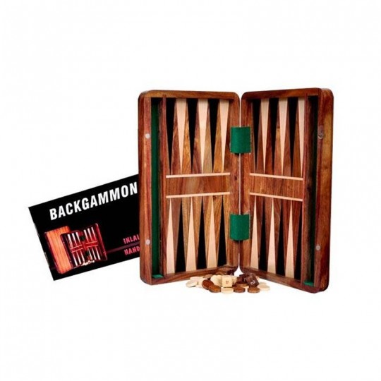 Backgammon pliable 30 cm en Buis & Palissandre : Fermeture magnétique Loisirs Nouveaux - 1