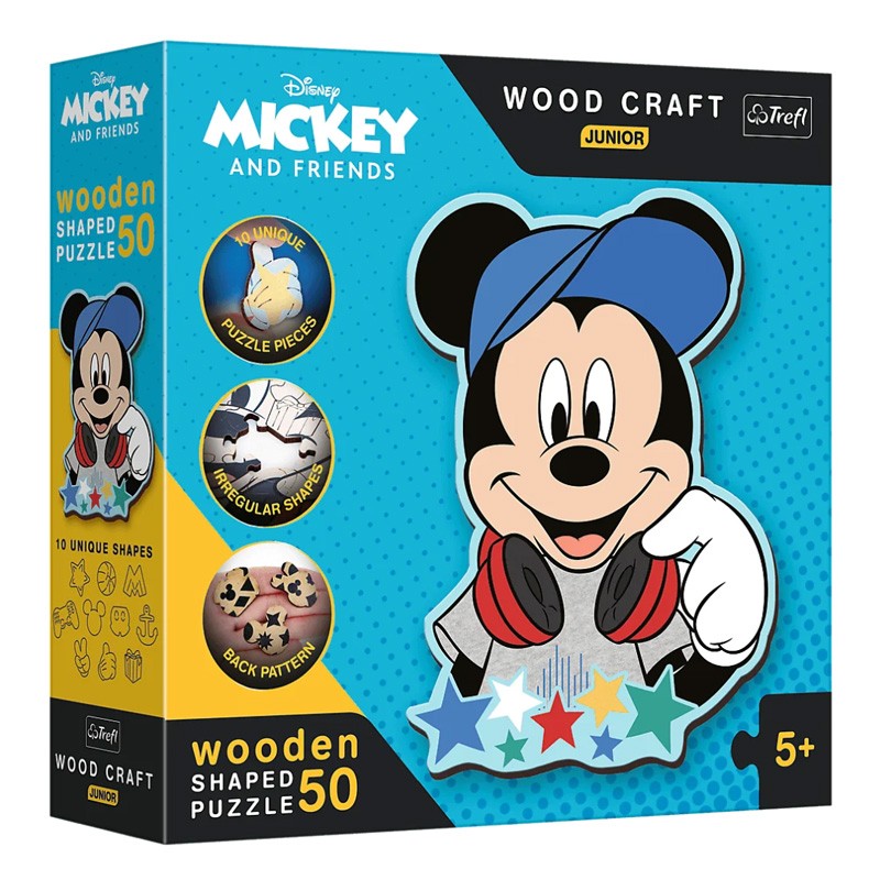 Puzzle en Bois Junior Disney : Dans le monde de Mickey 50 pcs - Trefl