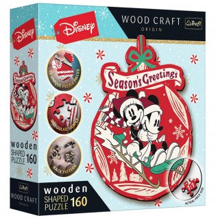 Puzzle en Bois Junior Disney : Mickey and Minni's Christmas 160pcs