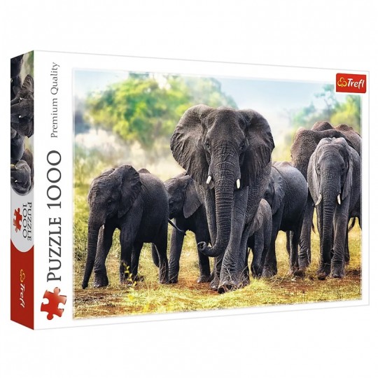 Puzzle Premium Quality African elephants 1000 pcs - Trefl TREFL SA - 1