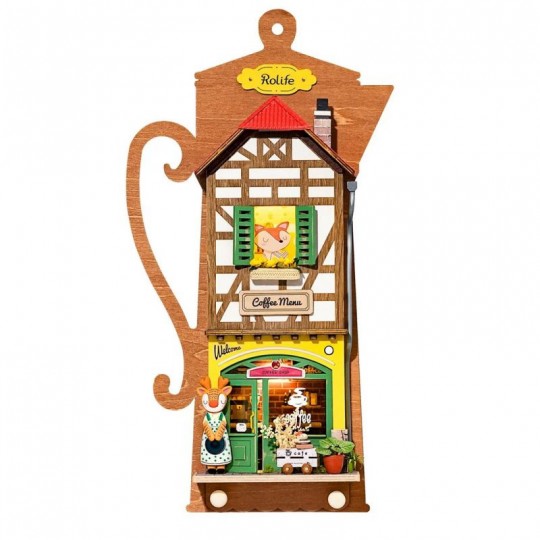 Maison Miniature DIY Lazy Coffee House - Puzzle 3D Mécanique en bois Rolife Rolife - 1