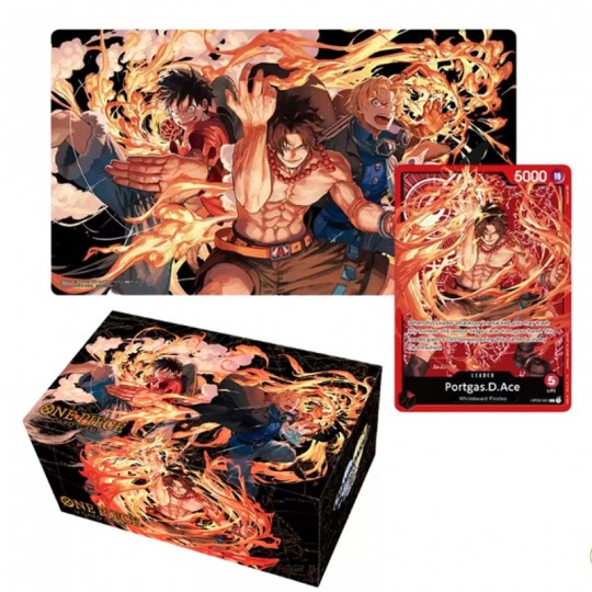 Tapis de jeu et Boîte de rangement - Ace/Sabo/Luffy - One Piece Card Game Bandaï - 1
