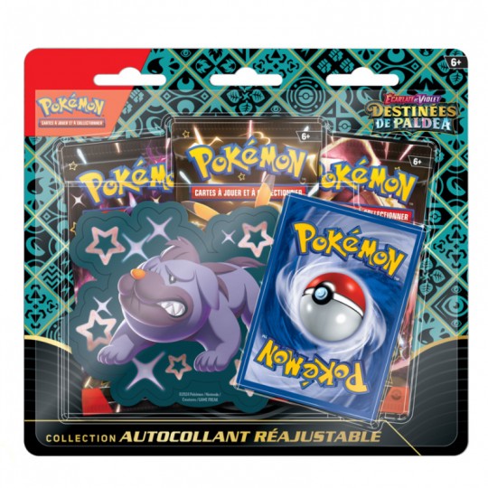 Tripack Collection autocollant réajustable Grondogue Écarlate et Violet EV4.5 Destinées de Paldea Pokémon - 1