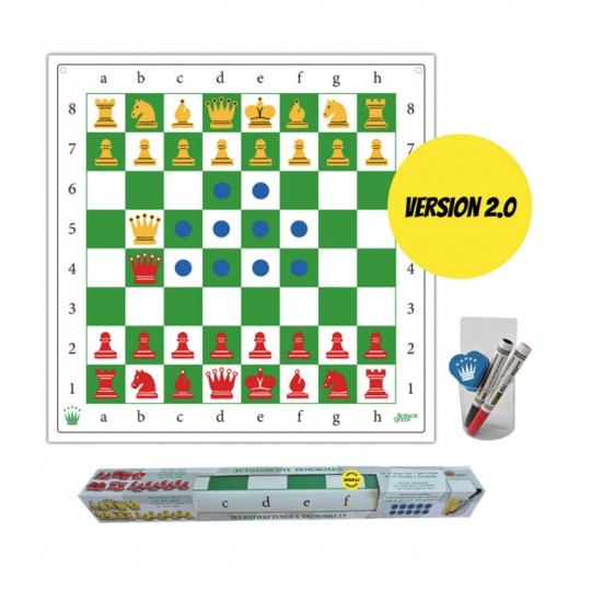 Echiquier mural autoadhésif 80x80 cm Euro Schach international - 5