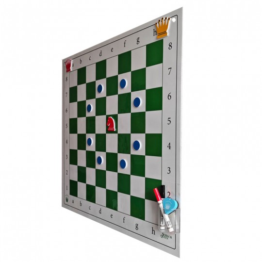 Echiquier mural autoadhésif 80x80 cm Euro Schach international - 1