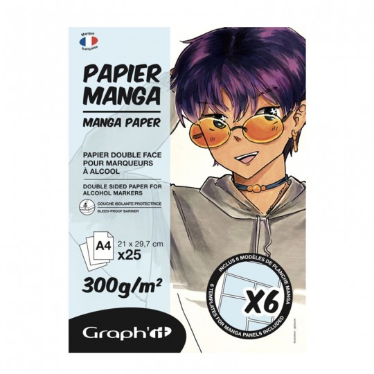 GRAPH'IT BLOC MANGA A4 300g - 25 feuilles + 6 calques Graph'it - 1