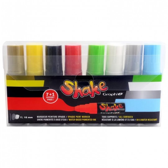 GRAPH'IT SHAKE SET de 8 marqueurs XL - BASIC Graph'it - 1