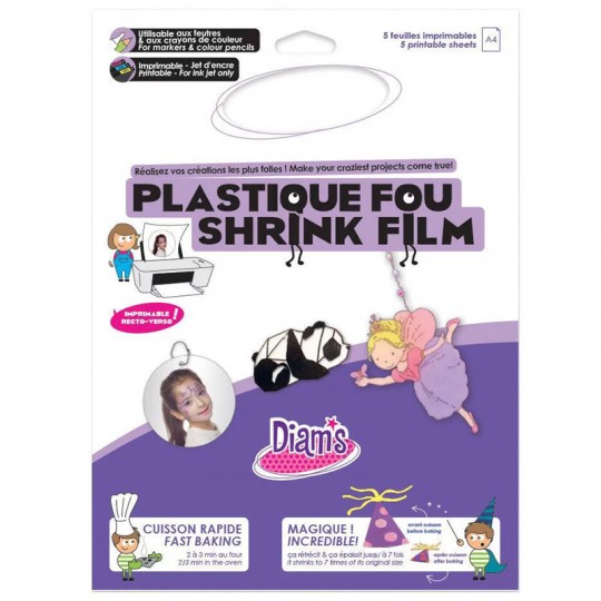 PLASTIQUE FOU DIAM'S 5 feuilles : Blanc imprimable recto verso Diam's - 1