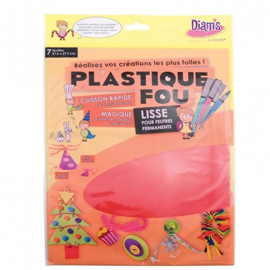 PLASTIQUE FOU DIAM'S 7 feuilles : Couleurs assorties Diam's - 1