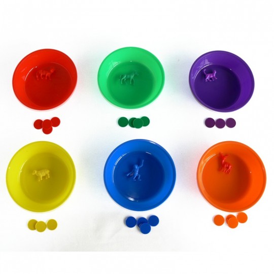 6 plateaux de tri bords hauts - 6 couleurs - Kiddicraft Kiddicraft - 1
