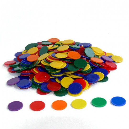 500 jetons opaques - 6 couleurs - Oz International Kiddicraft - 1