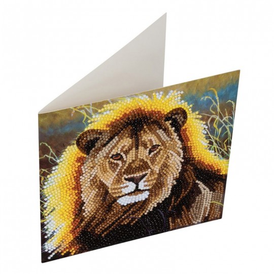 CRYSTAL ART Kit carte broderie diamant 18x18cm-Lion Crystal Art - 1