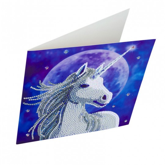 CRYSTAL ART Kit carte broderie diamant 18x18cm-Anne Stokes Licorne Crystal Art - 1