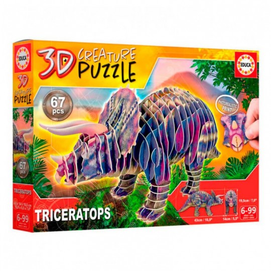 Triceratops 3D Creature Puzzle Educa - 1