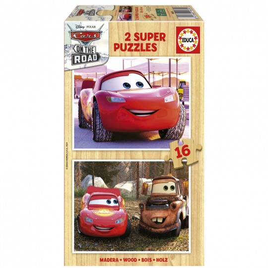 Puzzles bois 2×16 pcs Cars Disney Educa - 1
