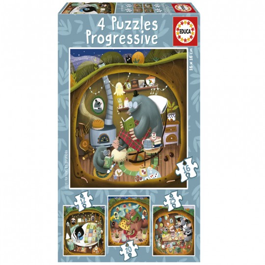 Puzzles Progressifs Contes de la forêt 12+16+20+25 pcs - Educa Educa - 1