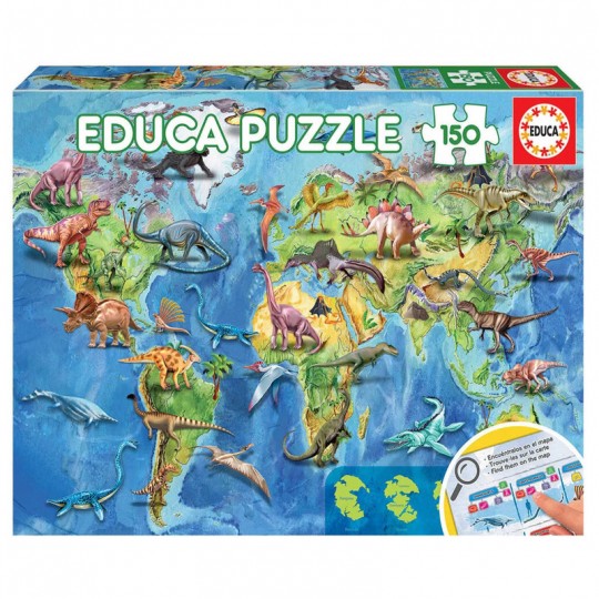 Puzzle 150 pcs Mappemonde Dinosaures Educa - 1
