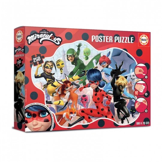 Puzzle 250 pcs avec poster Ladybug - Educa Educa - 1