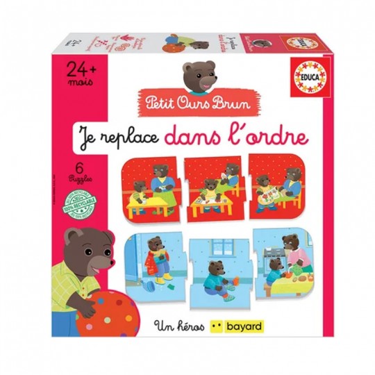 Petit ours brun - Je replace dans l'ordre / J'associe les séquences logiques Educa Educa - 1