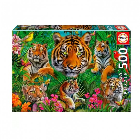 Puzzle 500 pcs Jungle Des Tigres - Educa Educa - 1