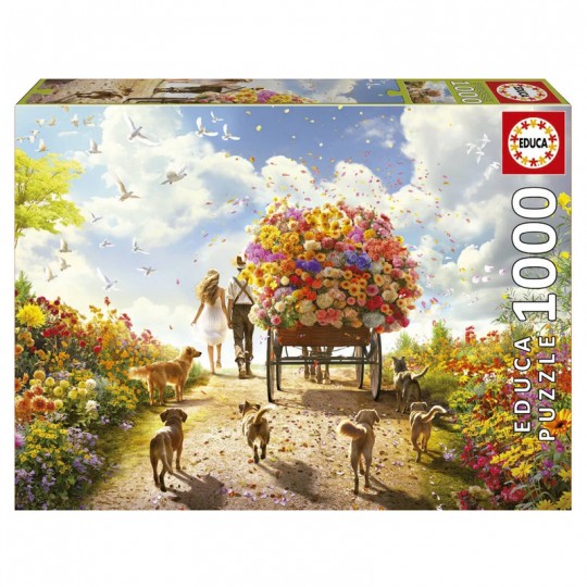 Puzzle 1000 pcs Chariot De Fleurs - Educa Educa - 1