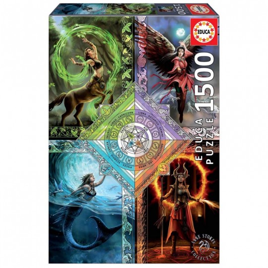 Puzzle 1500 pcs Carte des étoiles magiques élémentaires, Anne Stokes - Educa Educa - 1