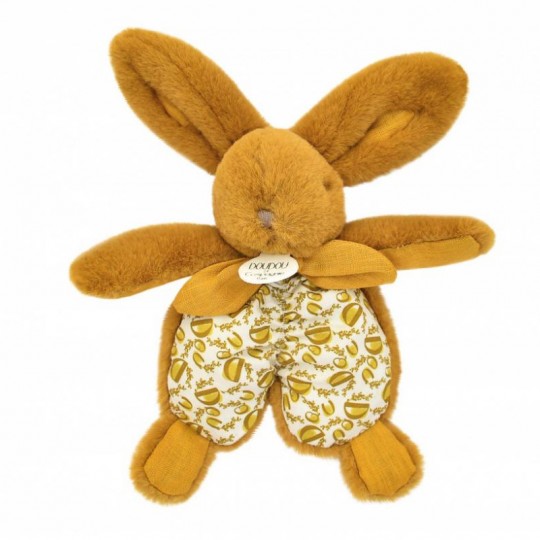 DOUDOU lapin jaune moutarde : Doudou plat 18 cm - Doudou et Compagnie Doudou et compagnie - 1