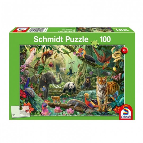 Puzzle 100 pcs Les animaux de la jungle - Puzzles Schmidt Schmidt - 1