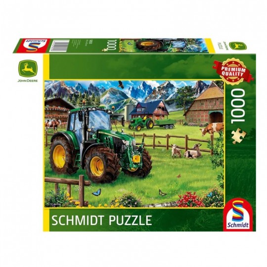 Puzzle 1000 pcs Un tracteur John Deere 6120M dans les alpages - Puzzles Schmidt Schmidt - 1