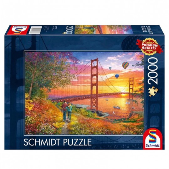 Puzzle 2000 pcs Promenade vers le pont du Golden Gate - Puzzles Schmidt Schmidt - 1