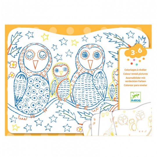 Coloriages à réveler : Familles des sous-bois - Djeco Djeco - 1