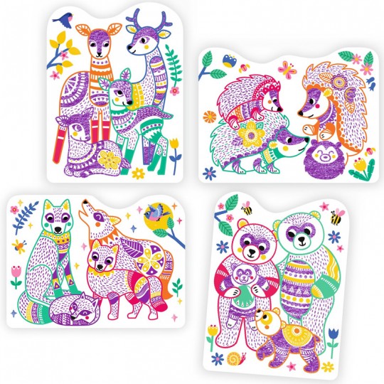 Coloriages à réveler : Familles de la forêt - Djeco Djeco - 2