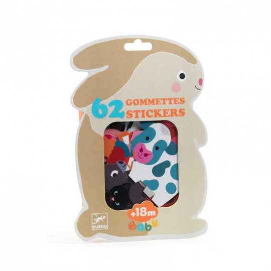 62 gommettes stickers Animaux de la ferme - Djeco Djeco - 1