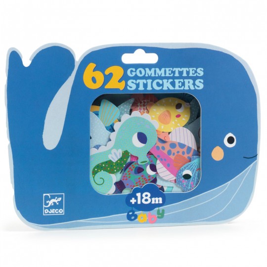62 gommettes stickers Animaux de la mer - Djeco Djeco - 2