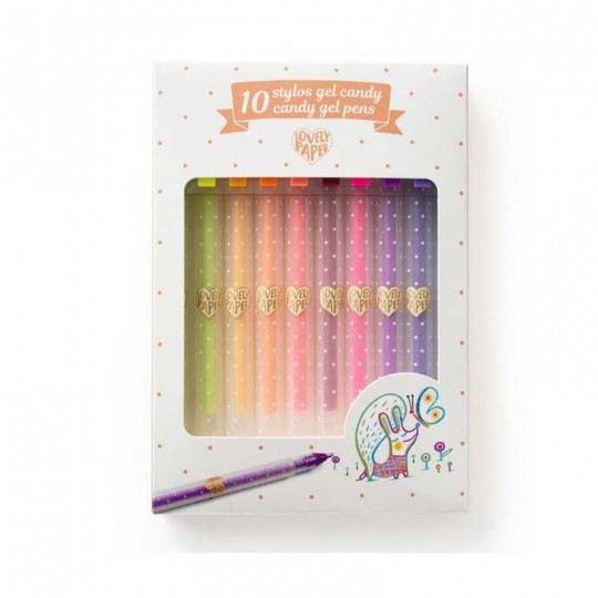 10 Stylos Gel Candy Lovely Paper - Djeco Djeco - 1