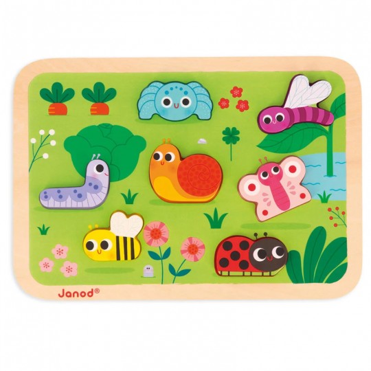 Puzzle Chunky : Le jardin 7 pcs - Janod Janod - 1