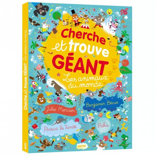 Livre Cherche et Trouve Géant : Les animaux du Monde - Auzou Auzou - 1