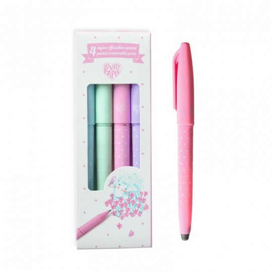 4 Stylos effaçables pastel Lovely Paper - Djeco Djeco - 1