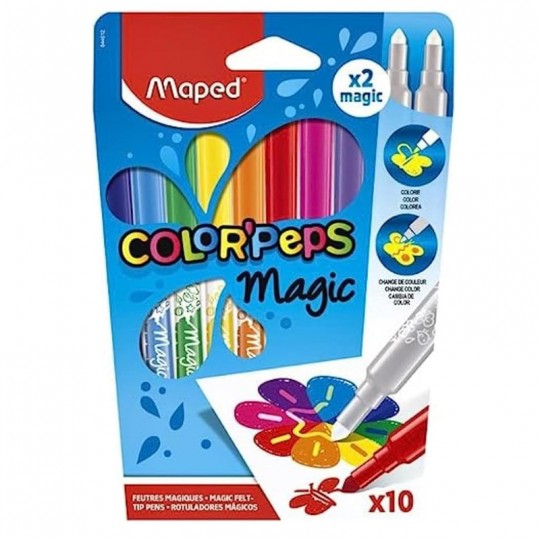 Pack 12 Feutres effaçables inclus 2 feutres magiques Color'Peps Magic - Maped Maped - 1