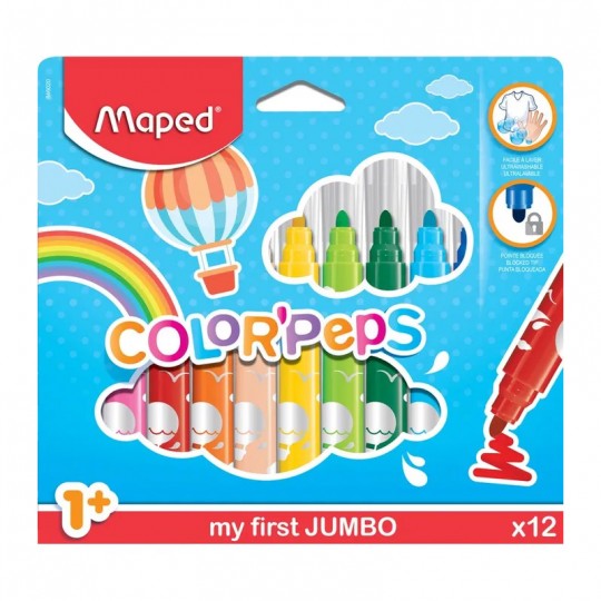 Pack 12 feutres My First Jumbo Color'Peps - Maped Maped - 1