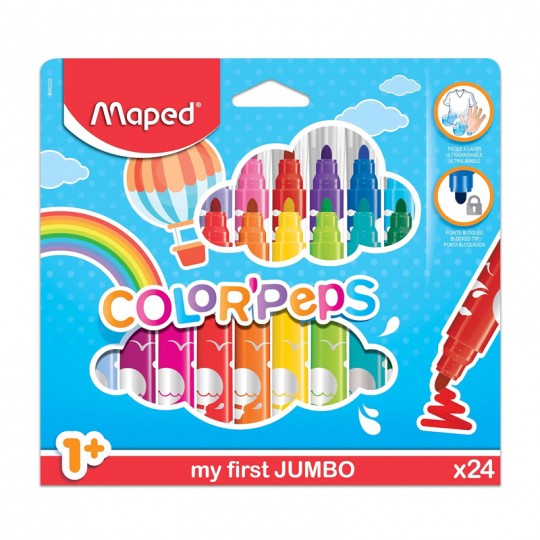 Pack 24 feutres My First Jumbo Color'Peps - Maped Maped - 1