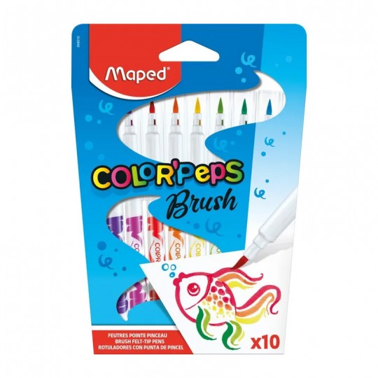 Pack 10 Feutres pinceaux à pointe souple Color'Peps - Maped Maped - 1