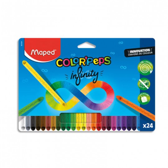 Pack 24 crayons de couleur Infinity Color'Peps - Maped Maped - 1