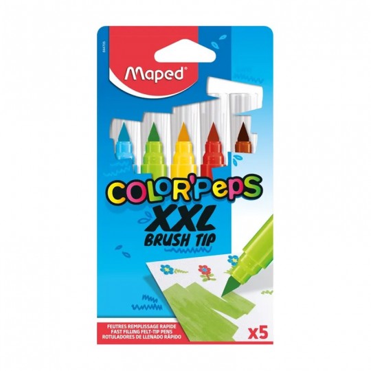 Pack 5 feutres XXL Color'Peps Brush Tip - Maped Maped - 1