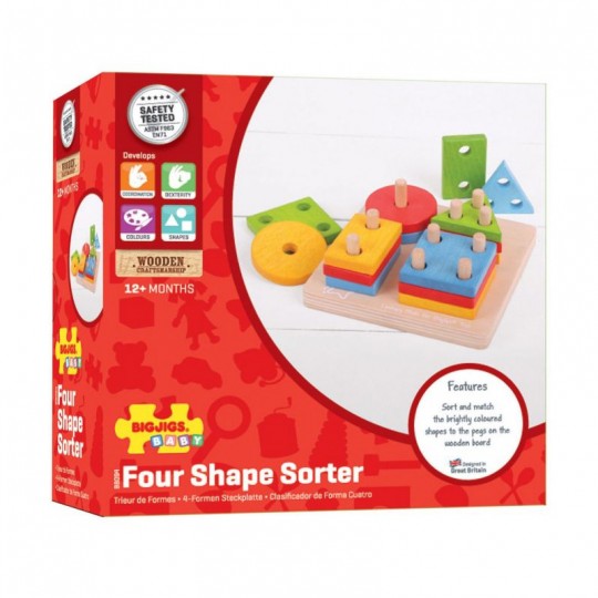 First Four Shape Sorter (Trieur de quatre formes) - Bigjigs BigJigs Toys - 1