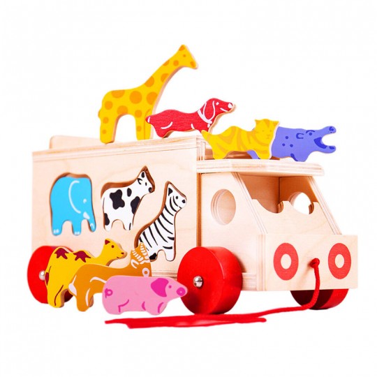 Camion en bois avec blocs d'animaux 11 pièces - Bigjigs BigJigs Toys - 2