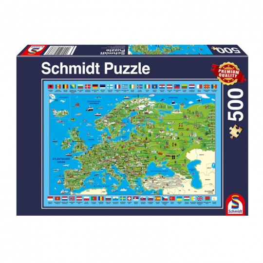 Puzzle 500 pcs Découvrir l'Europe - Puzzles Schmidt Schmidt - 1