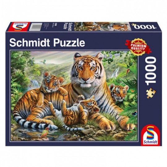 Puzzle 1000 pcs Tigre et ses petits - Puzzle Schmidt Schmidt - 1